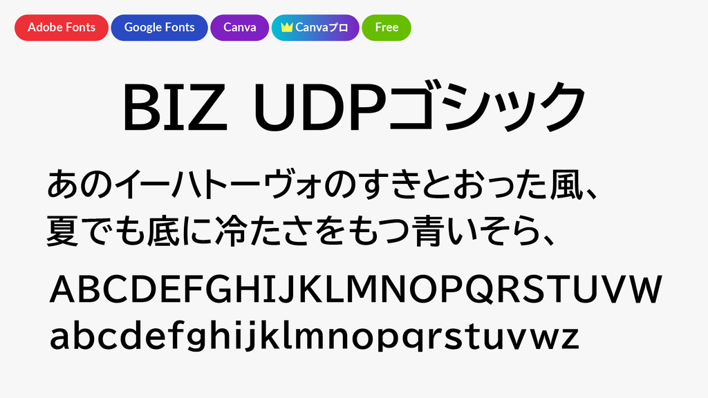 BIZ UDPゴシック