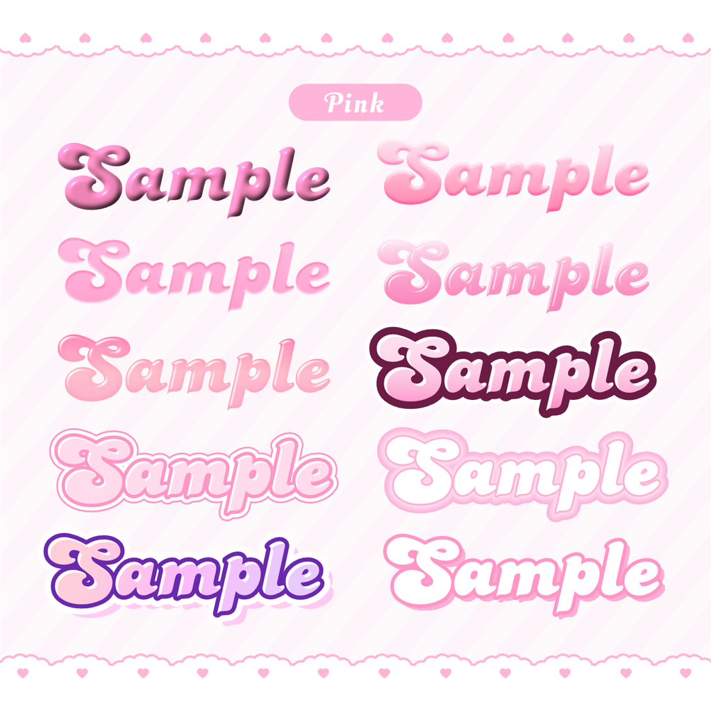 ポップなスタイル10種×2色セット②（ピンク）